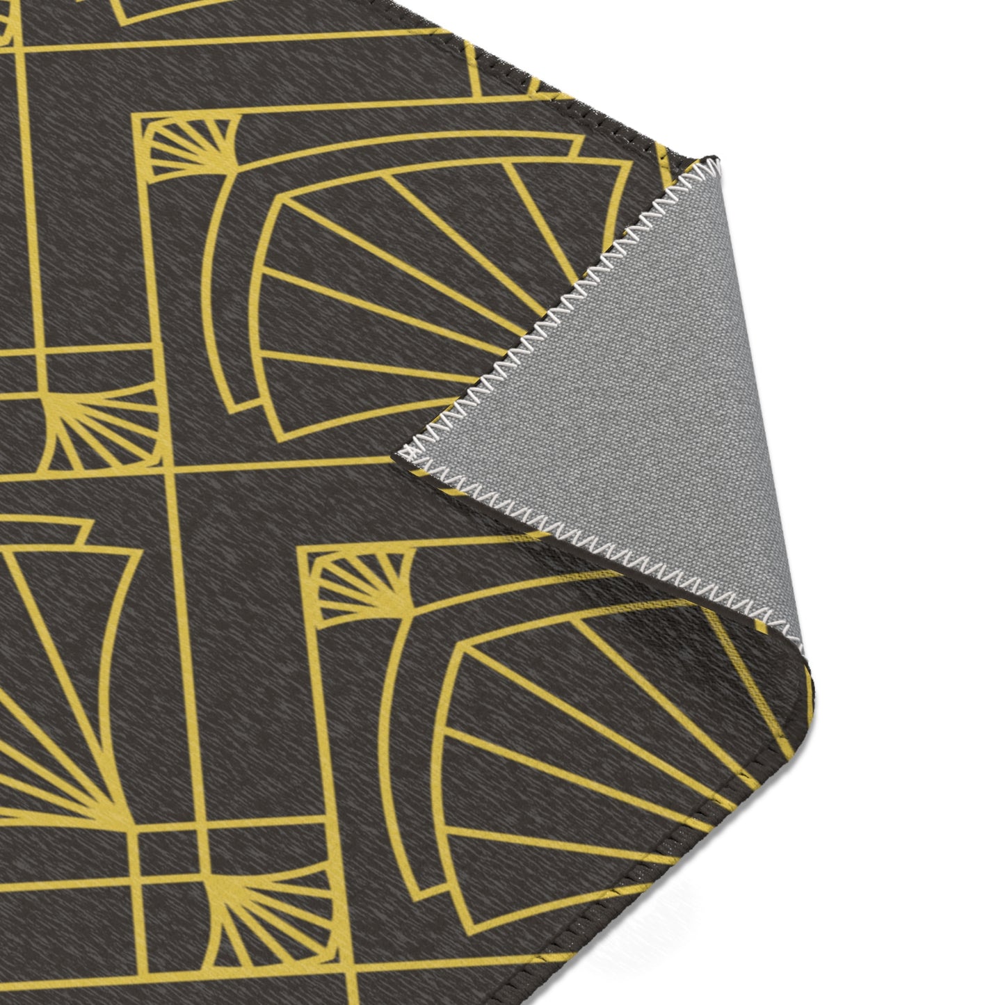 Gilded Rhythm Geometric Rug