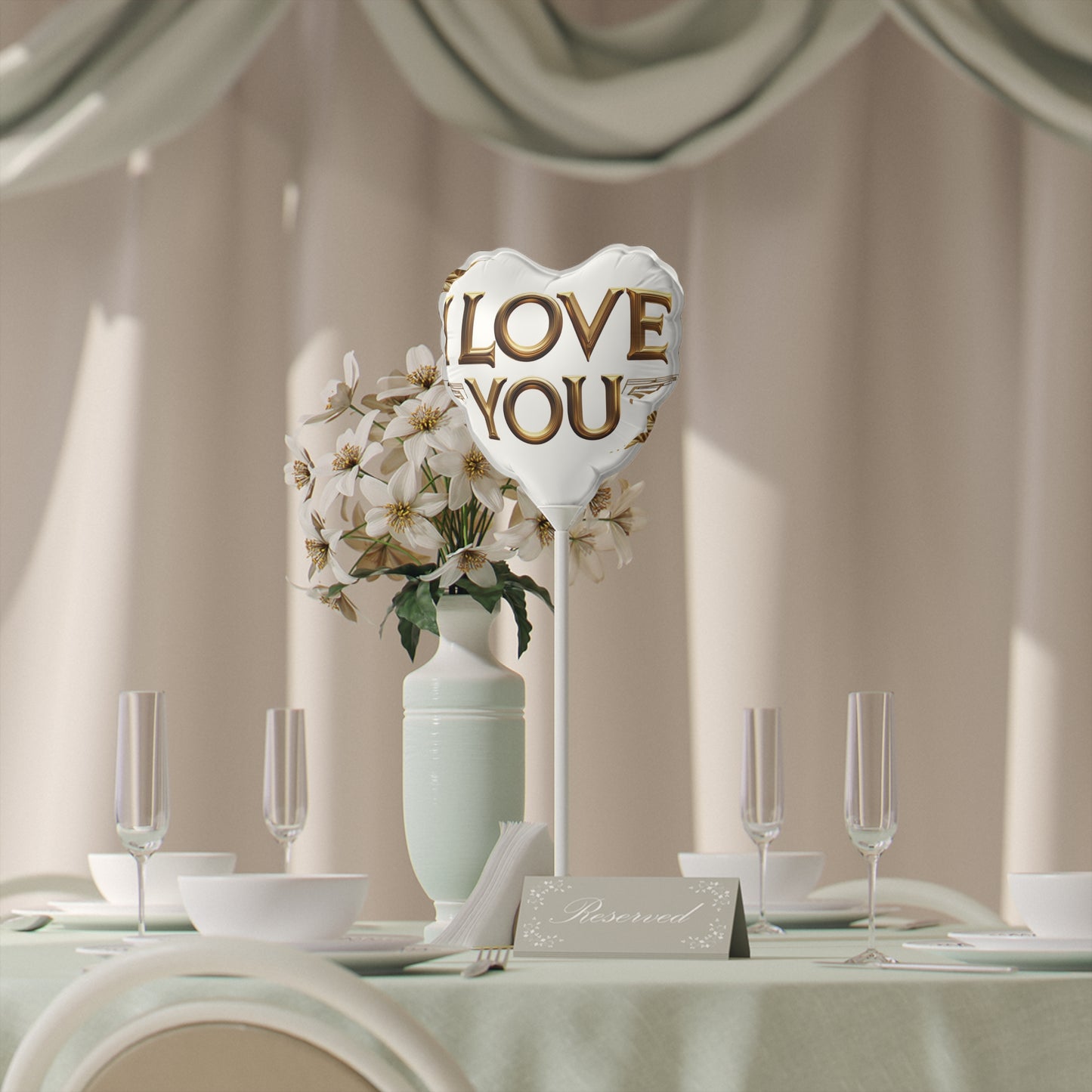 Golden Love Foil Balloon – Heart & Round Variants