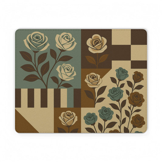 Celestial Bloom Mouse Pad — Retro Rose Desk Mat