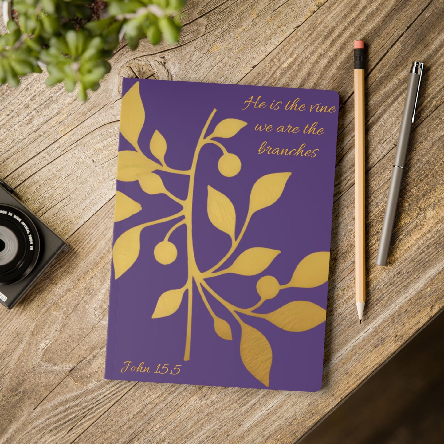 The Vine & The Branches – John 15:5 Journal (Purple & Gold)