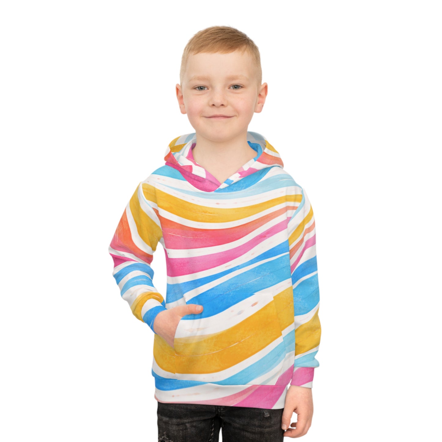 Sunburst Stripe Youth Hoodie (Unisex) | Golden Unfurling