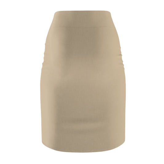 Soft Sand Polished Pencil Skirt