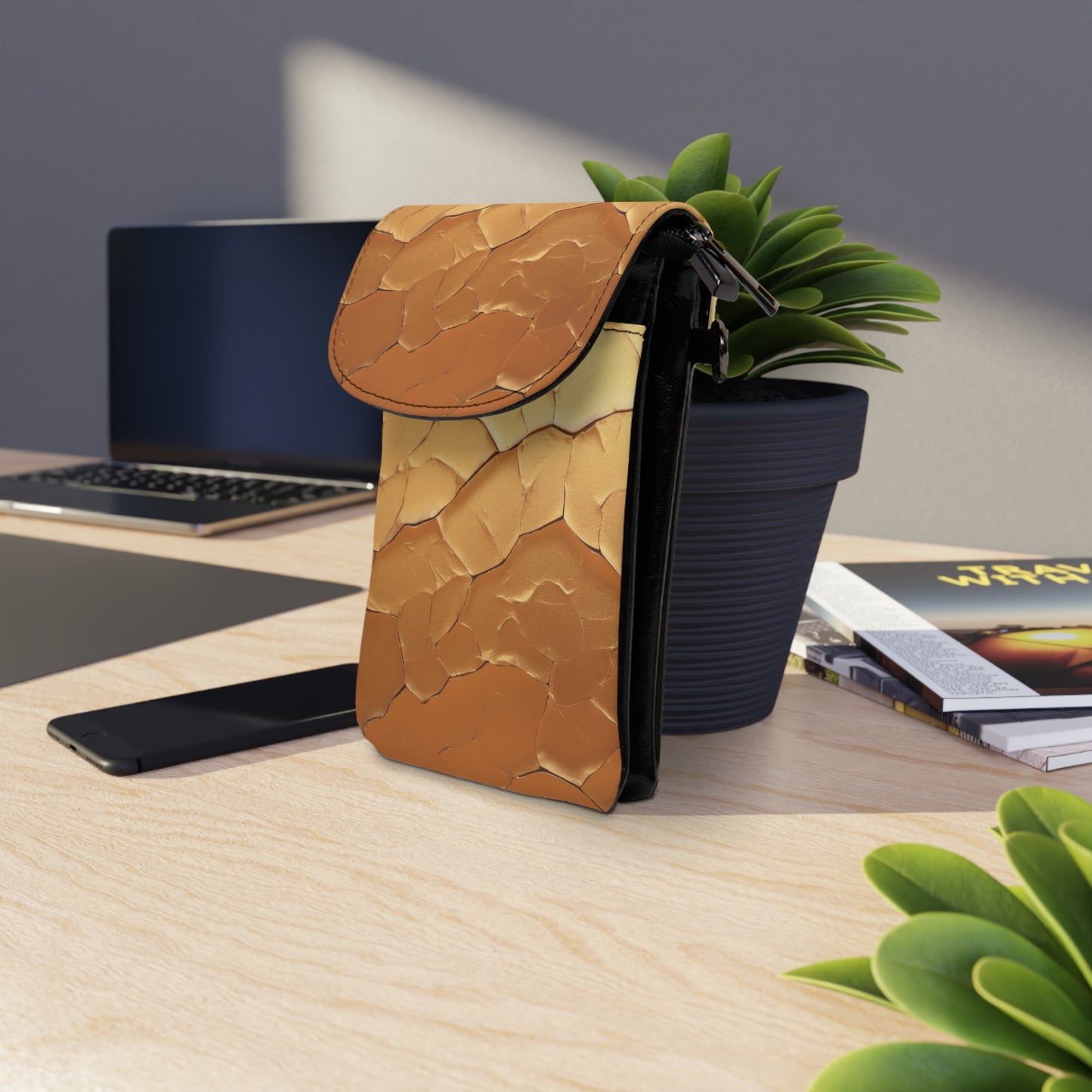 “Healed & Held” Crossbody Phone Purse – Cracked Gold Edition