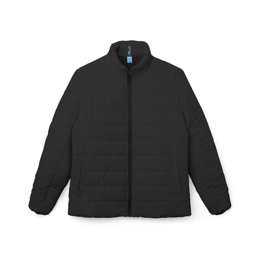 Faithful Tartan Women’s Puffer Jacket – Charcoal Black