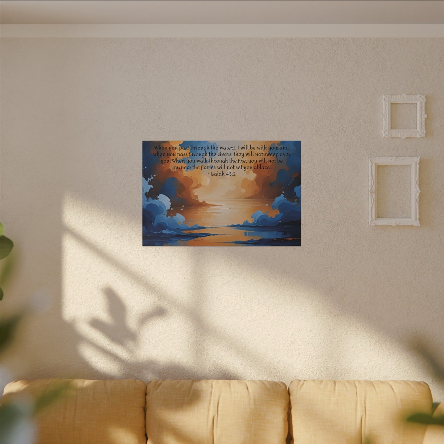 “Through the Fire & Water – Isaiah 43:2 Canvas”