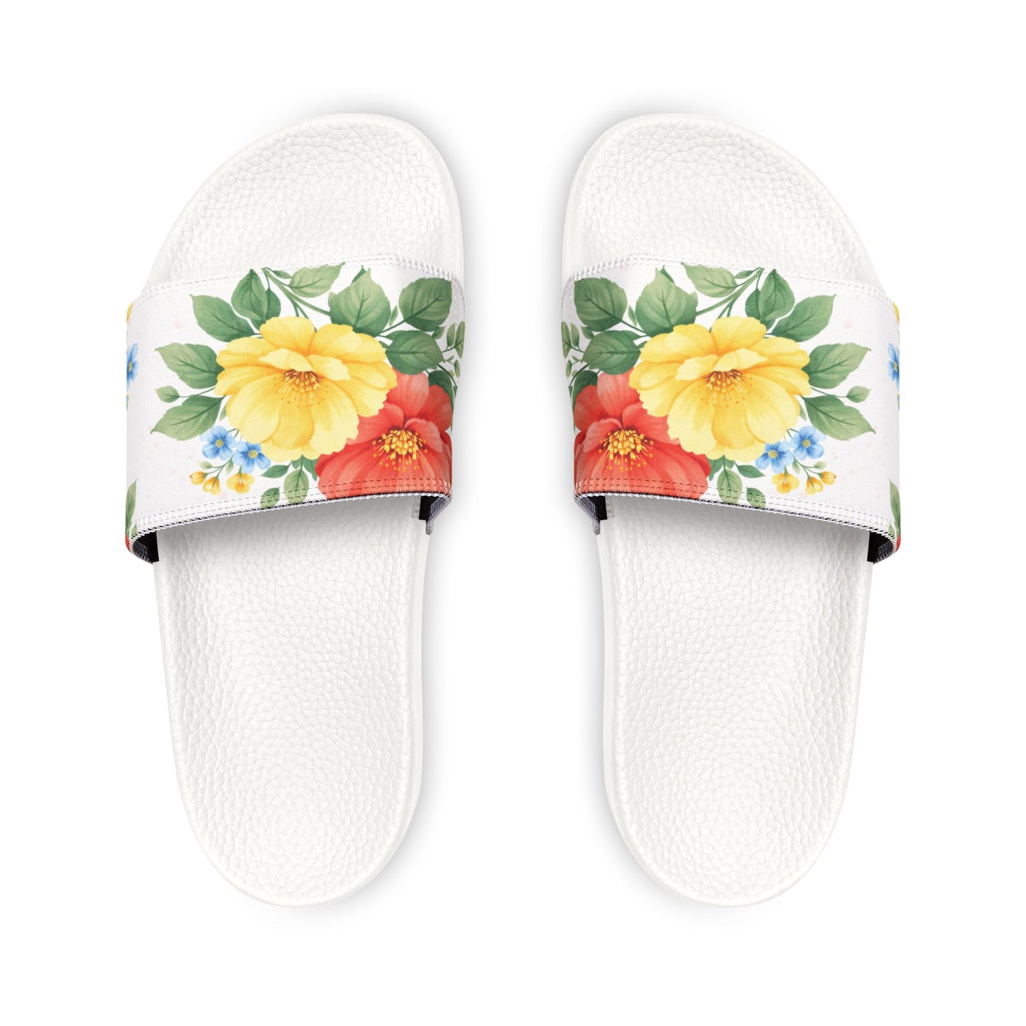 Petal Bloom Girls Slides | Golden Unfurling