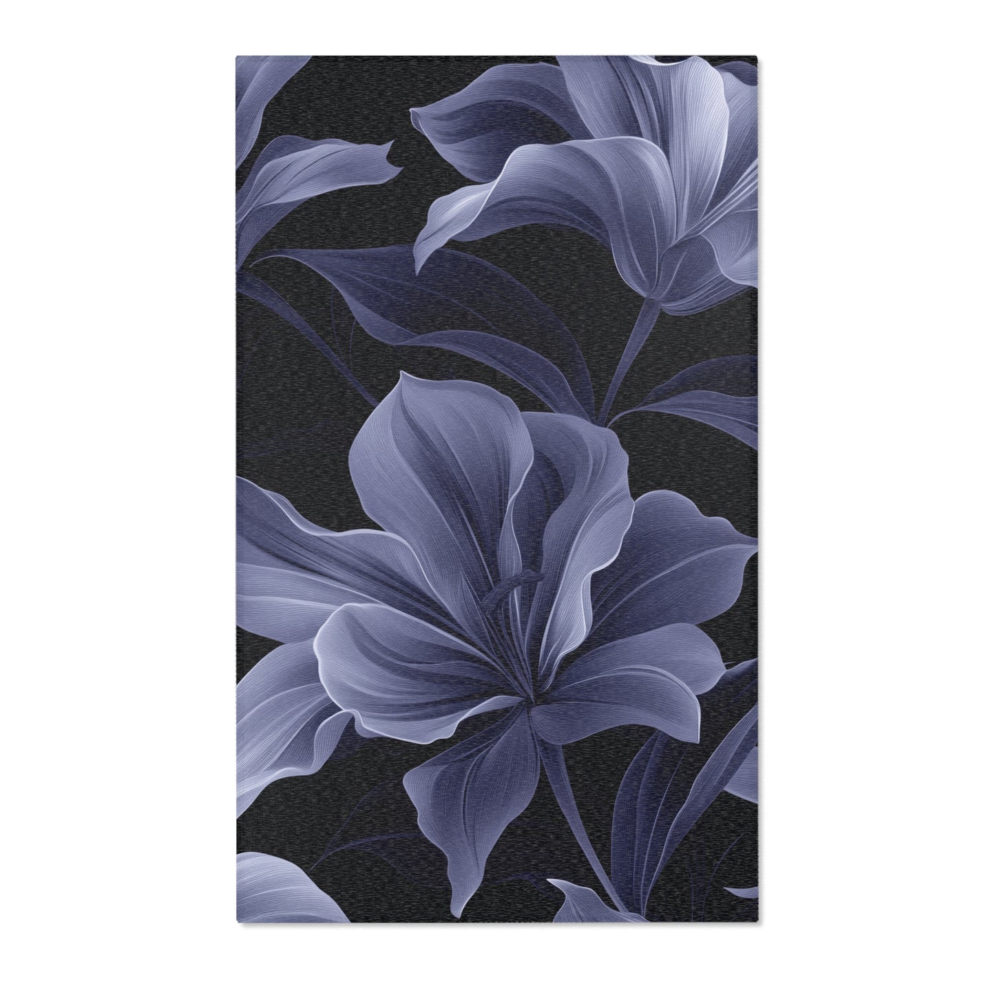 Midnight Bloom Noir Area Rug