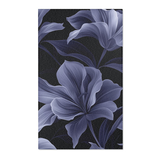 Midnight Bloom Noir Area Rug