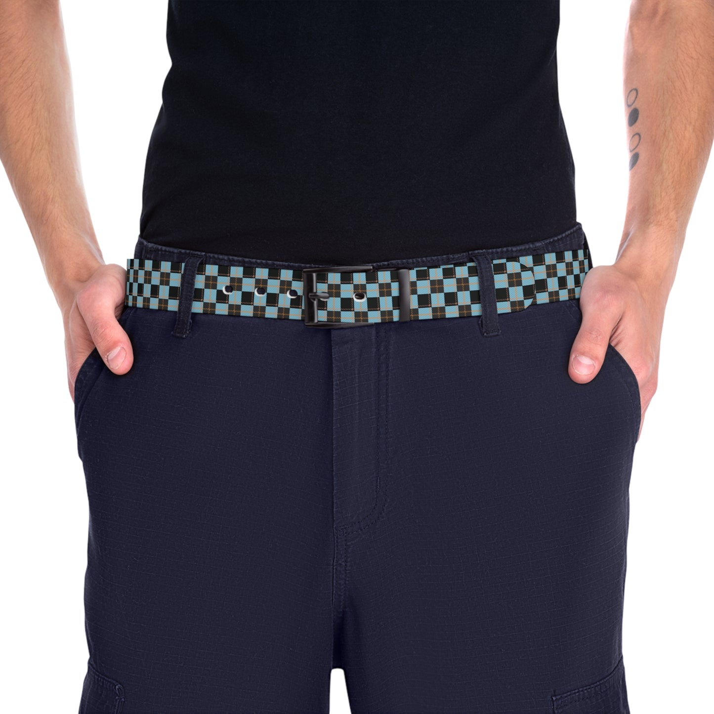 Frozen Ember Plaid Belt – Whispers of Winter Collection