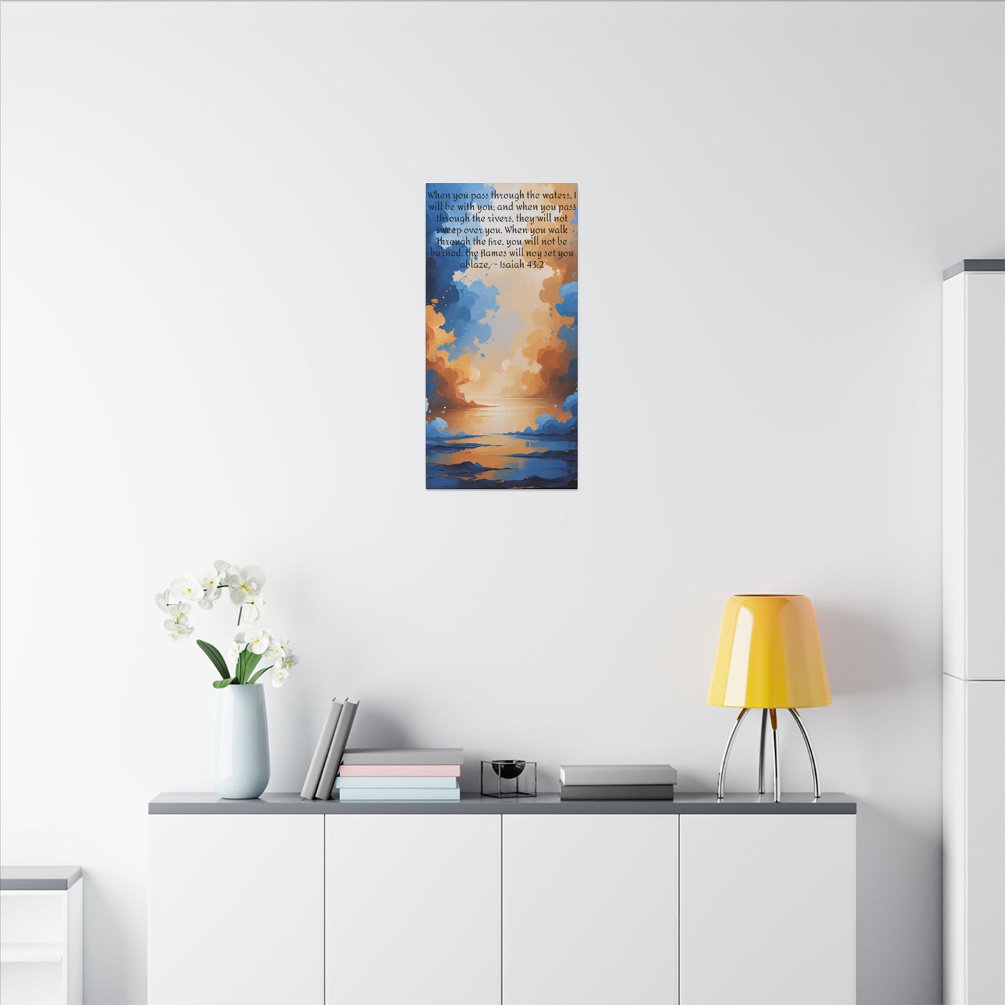 “Through the Fire & Water – Isaiah 43:2 Canvas”