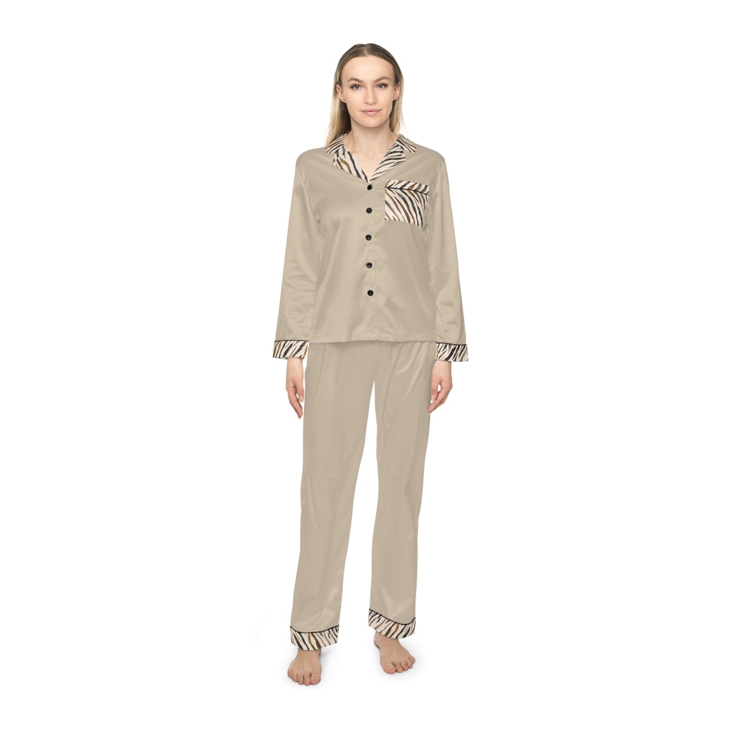 Silent Stride – Women’s Pajama Set (Stone Beige)