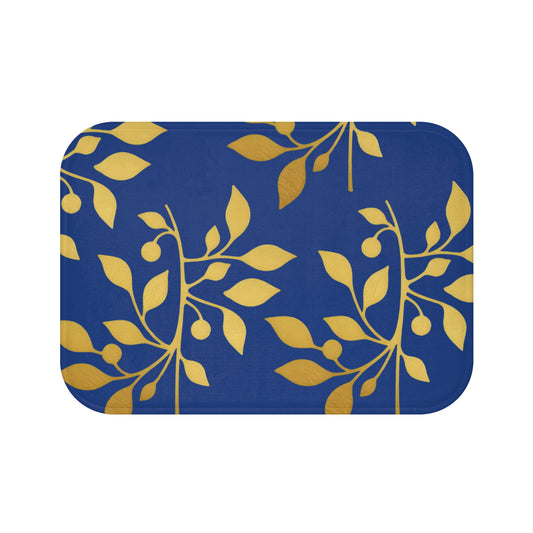 Golden Olive – Royal Blue Faith-Inspired Bath Mat