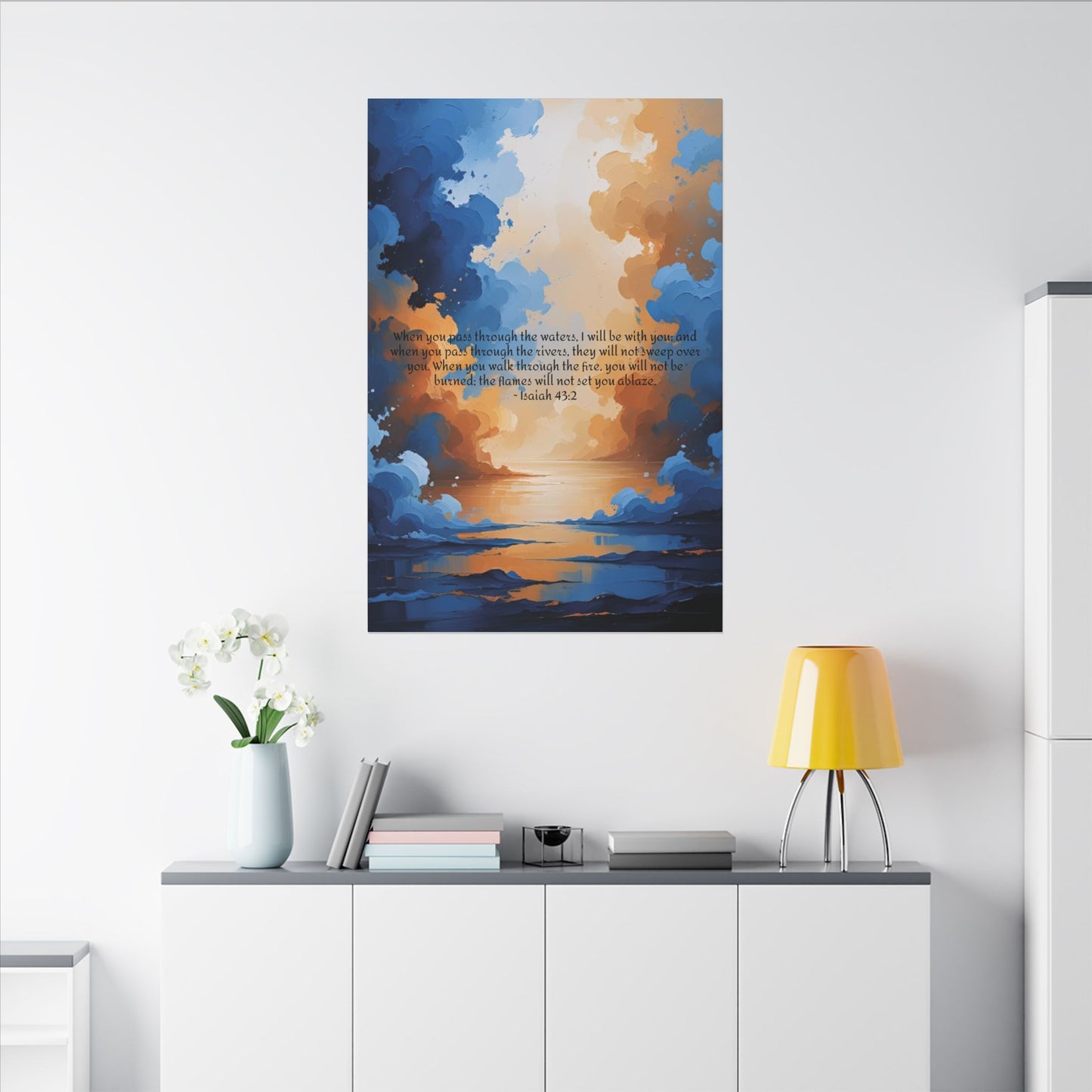 “Through the Fire & Water – Isaiah 43:2 Canvas”