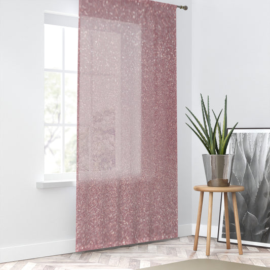 Sheer Divine: Shimmer Dust Rose Curtain Panel
