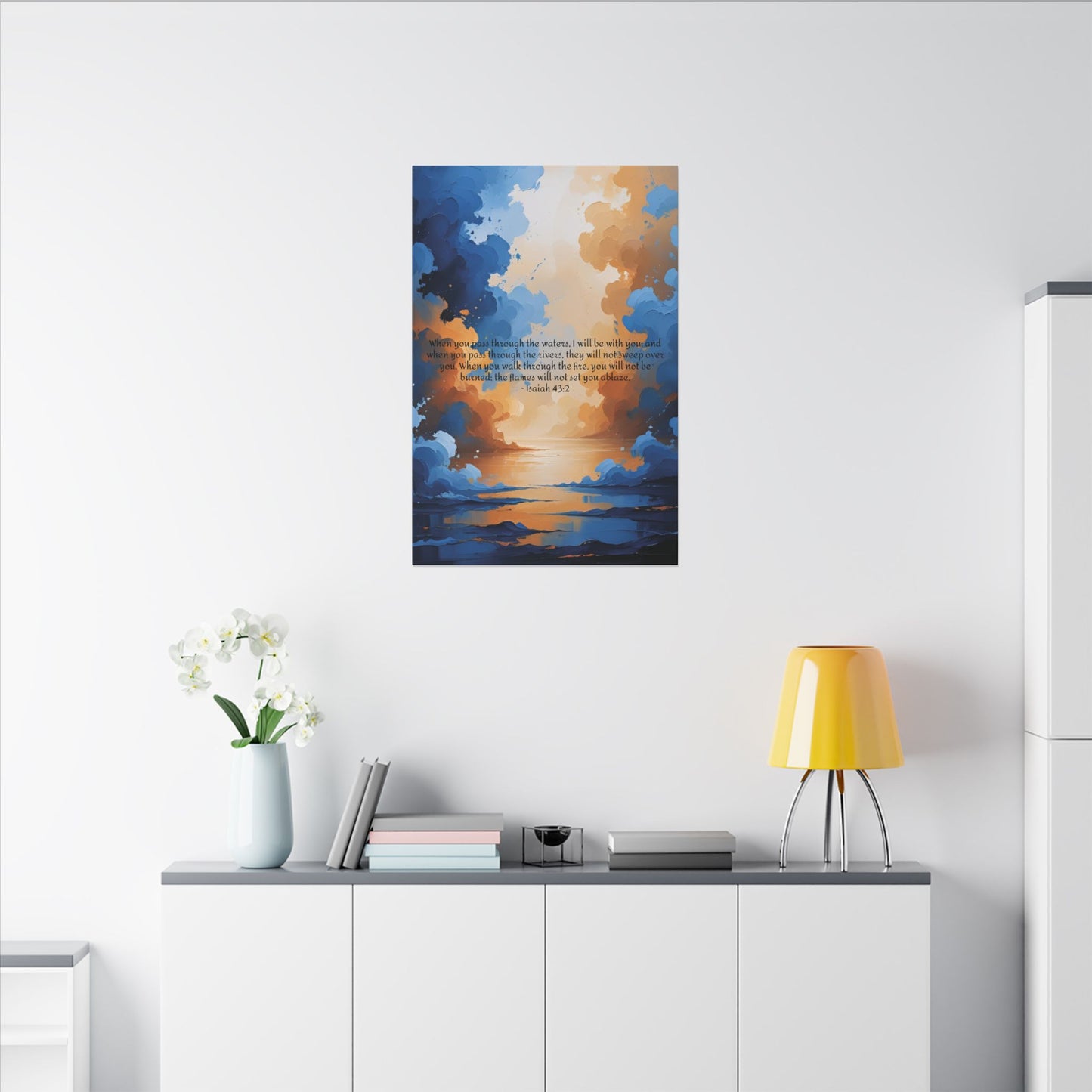 “Through the Fire & Water – Isaiah 43:2 Canvas”