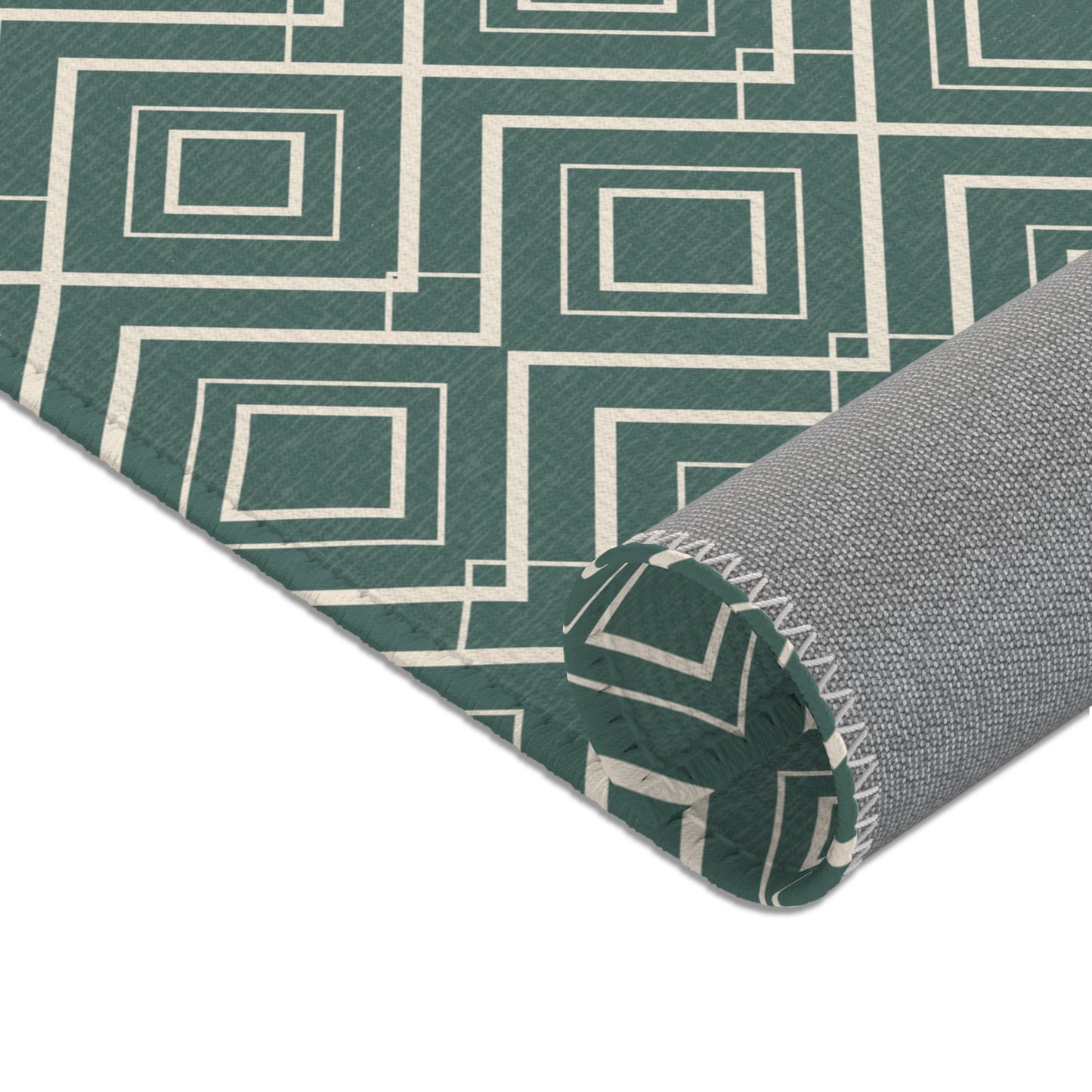 Jade Lattice Geometric Rug