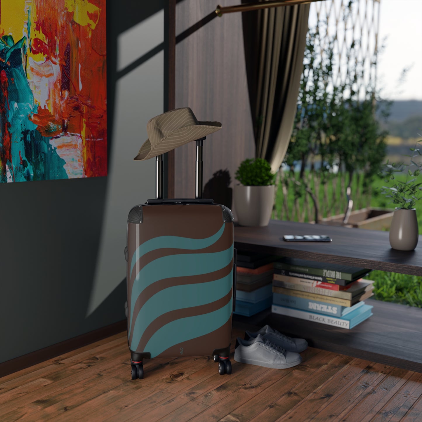Deep Current Carry-On Luggage – Dark Cocoa + Transformative Teal