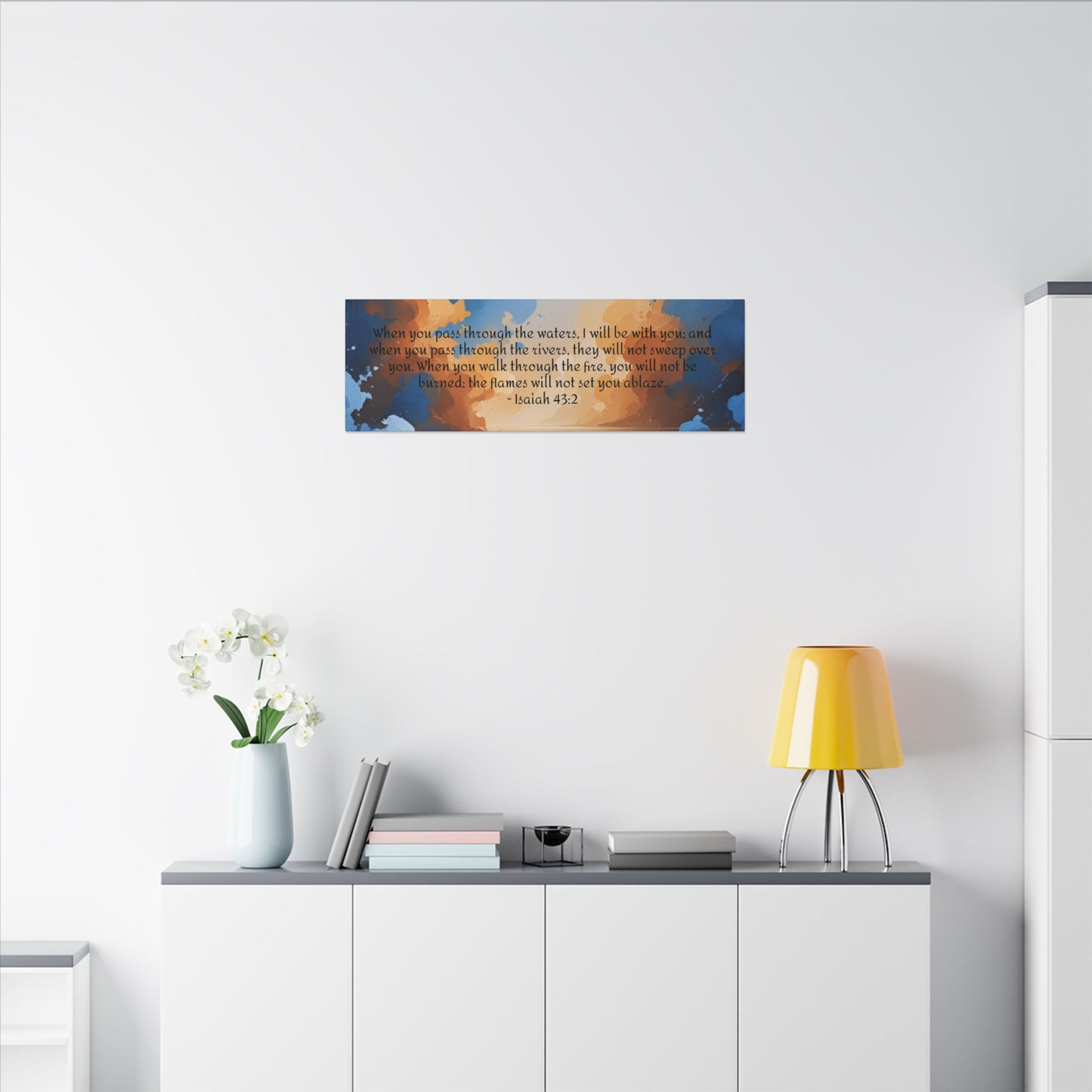 “Through the Fire & Water – Isaiah 43:2 Canvas”