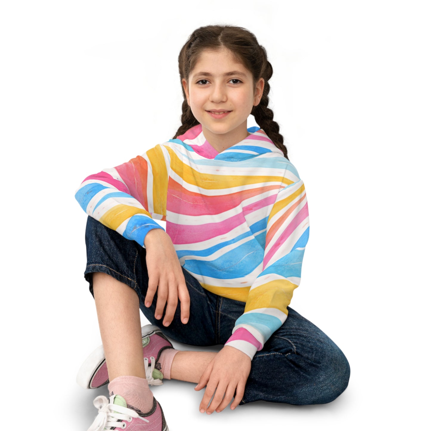 Sunburst Stripe Youth Hoodie (Unisex) | Golden Unfurling