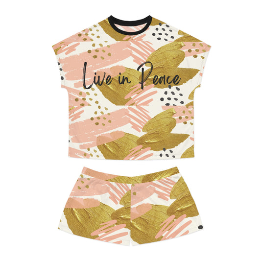 Live in Peace – Women’s Blush & Gold Pajama Set