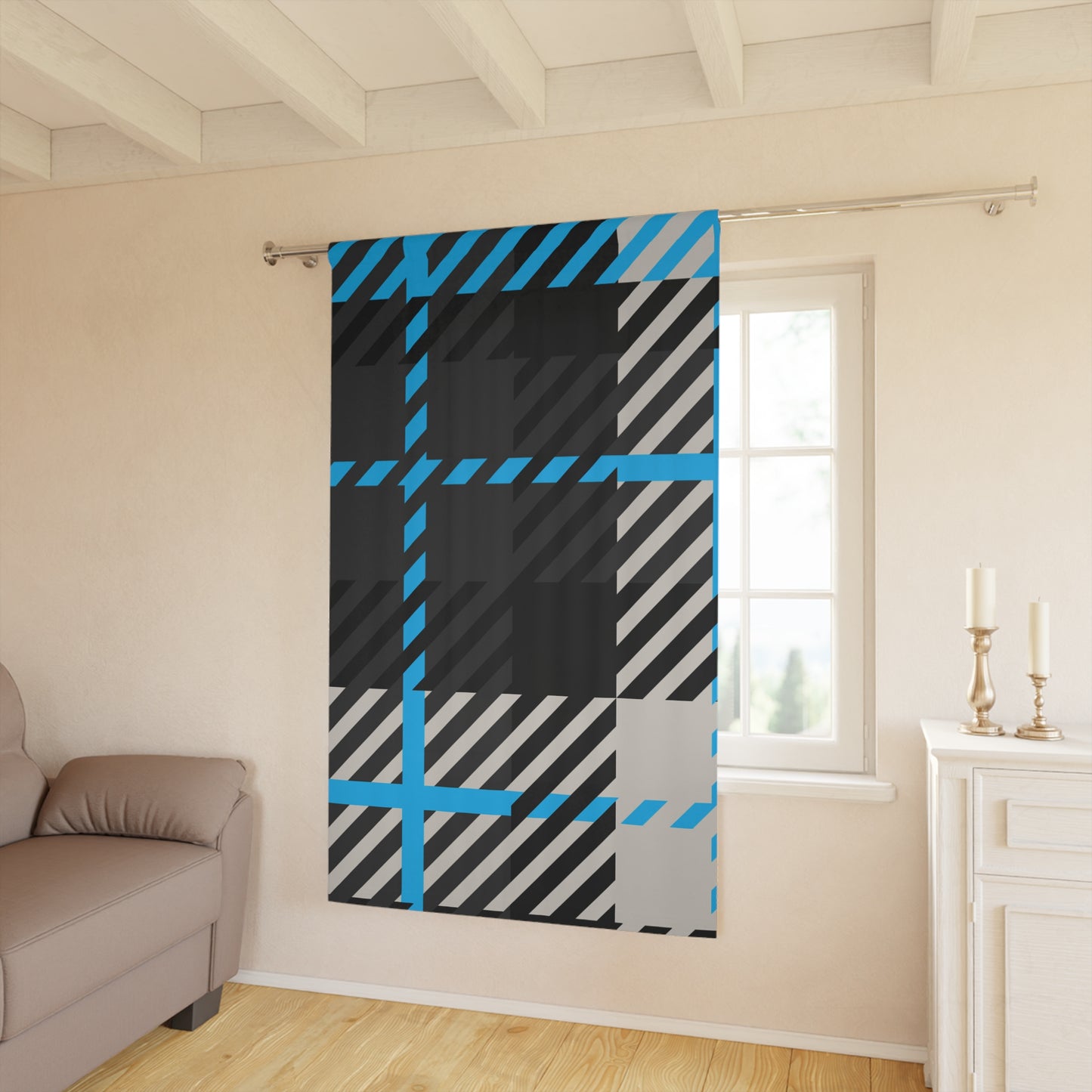 Frozen Echo Plaid Blackout Curtain