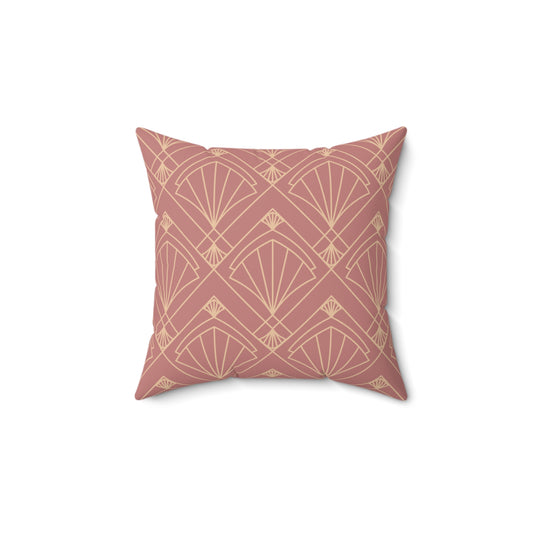 Rose Deco Luxe Throw Pillow – Diamond Fan Pattern
