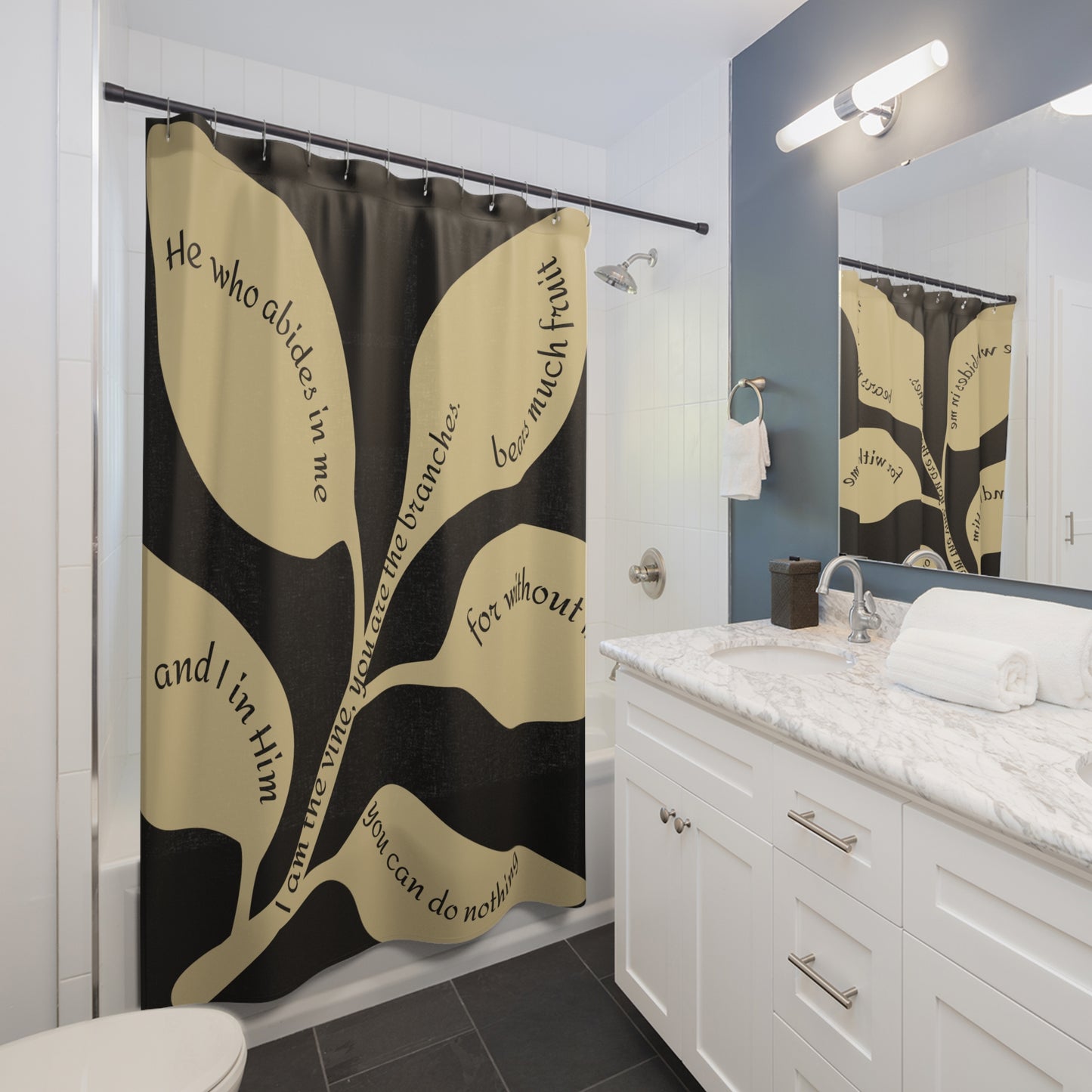 Abide & Bloom - John 15:5 Shower Curtain
