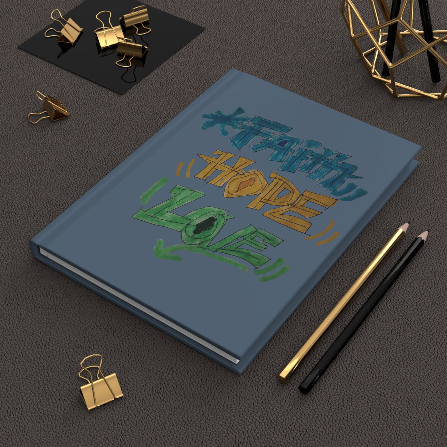 Faith Hope Love Journal – Slate Blue Cover