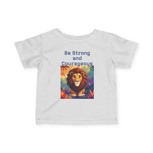 Be Strong & Courageous – Baby Lion Tee (Joshua 1:9 Inspired)