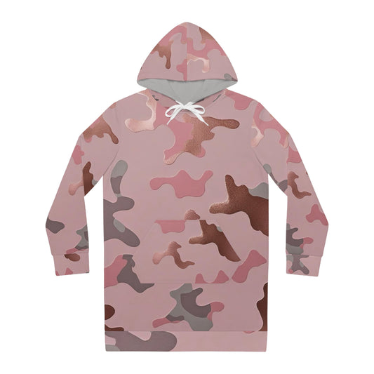 Blush Battle – Women’s Camo Hoodie Dress