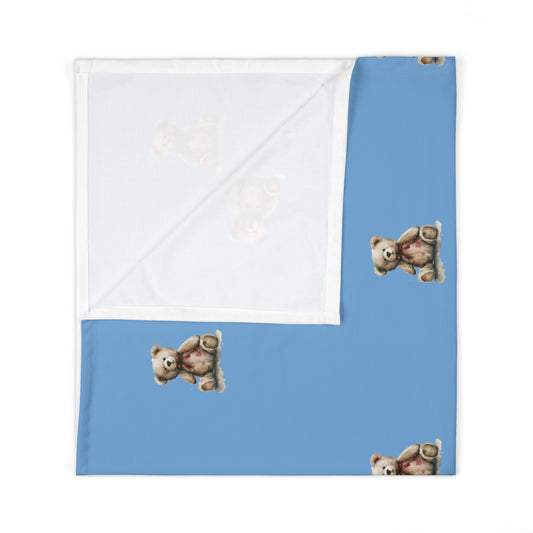 Teddy Blessings Swaddle Blanket