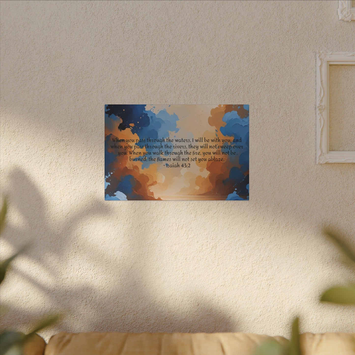 “Through the Fire & Water – Isaiah 43:2 Canvas”