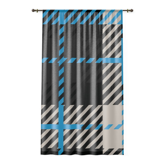 Frozen Echo Plaid Sheer Curtain