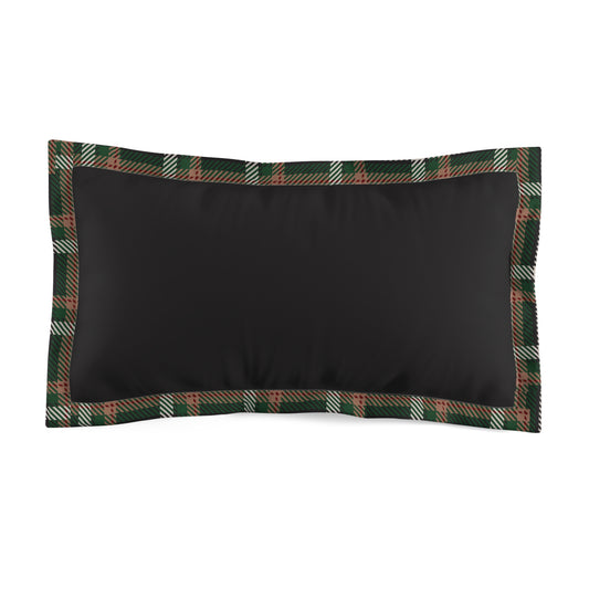 Faithful Tartan Pillow Sham – Charcoal Black