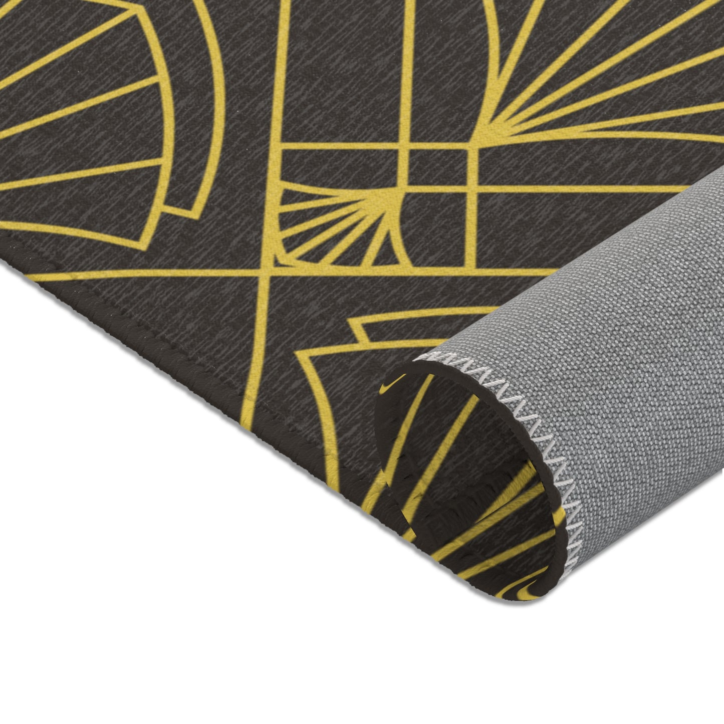 Gilded Rhythm Geometric Rug