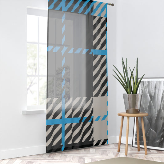 Frozen Echo Plaid Sheer Curtain