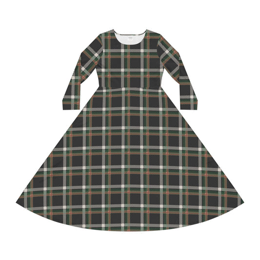 Faithful Tartan – Women’s Long Sleeve Midi Dress