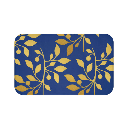 Golden Olive – Royal Blue Faith-Inspired Bath Mat