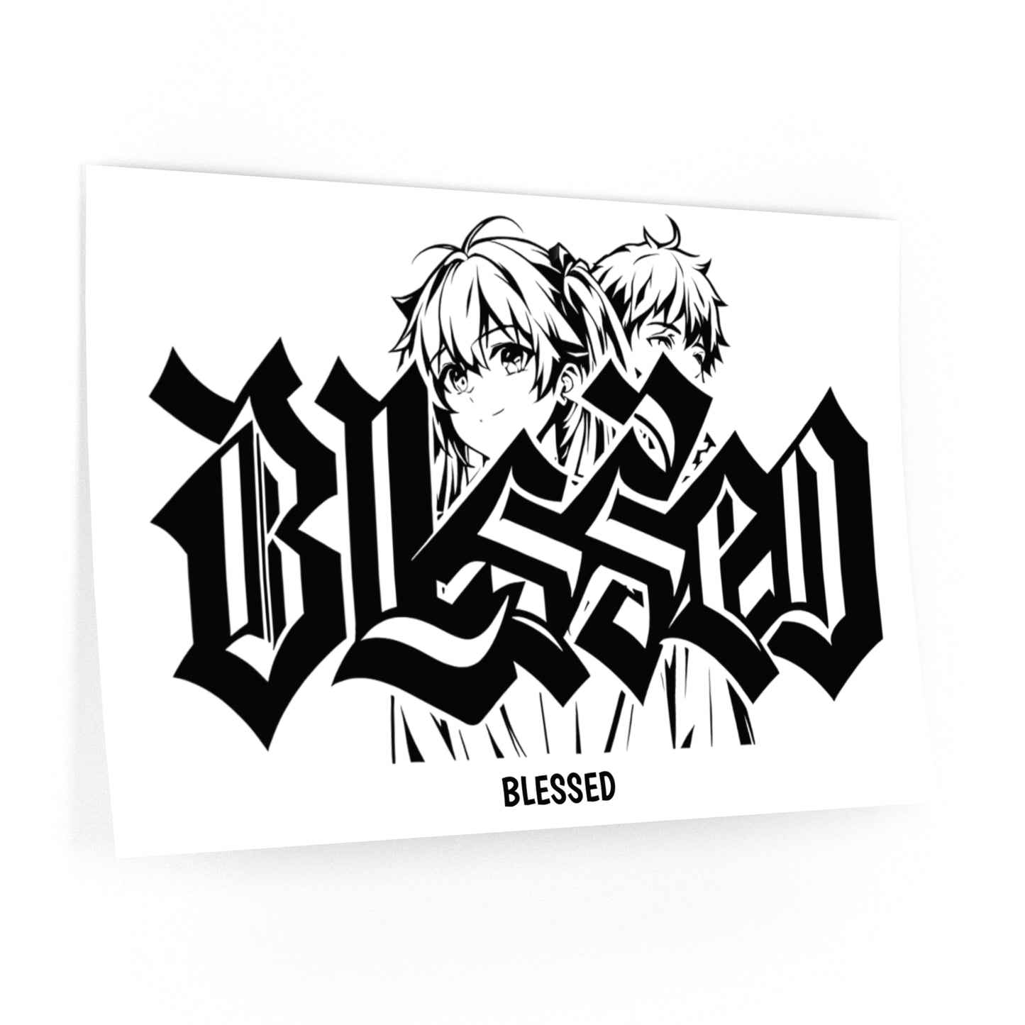 Blessed Graffiti Wall Decal – Faith Meets Anime