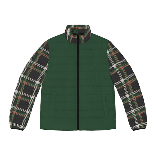 Faithful Tartan Edition – Men’s Puffer Jacket in Forest Green