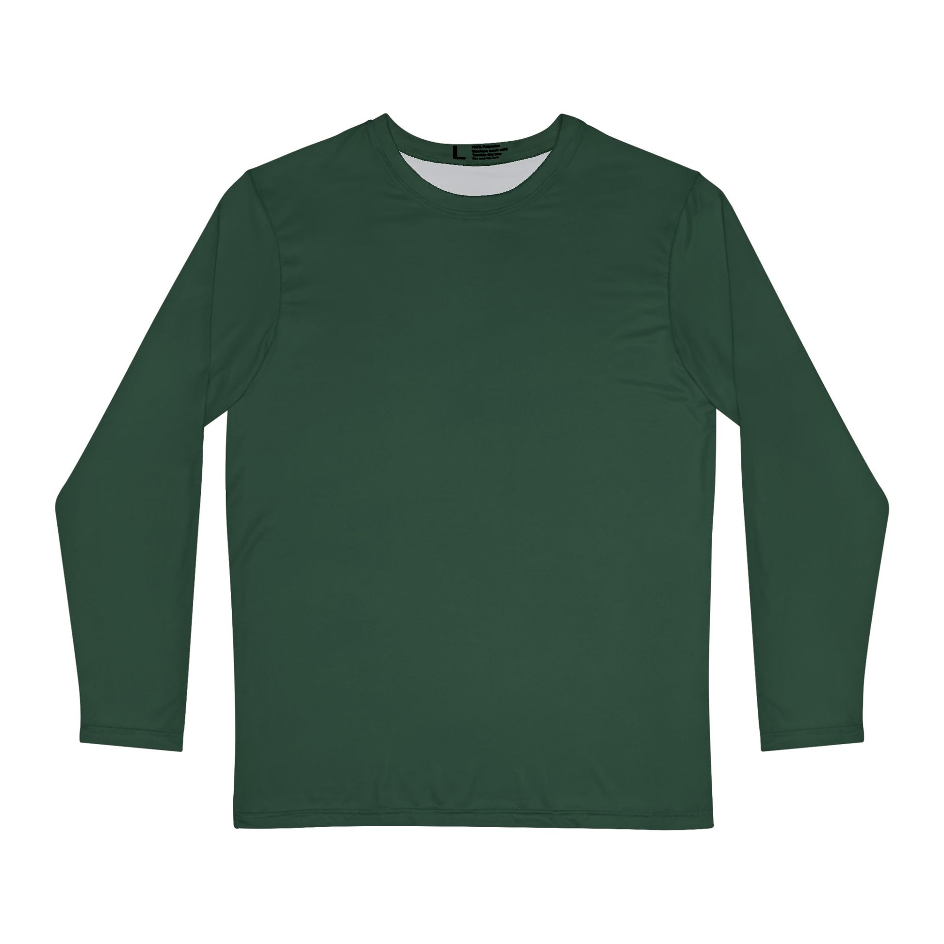 Green long-sleeve shirt on a white background