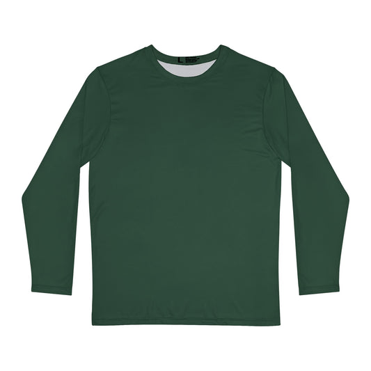 Green long-sleeve shirt on a white background