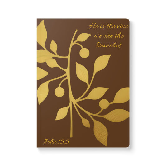 The Vine & The Branches – John 15:5 Journal (Brown & Gold)