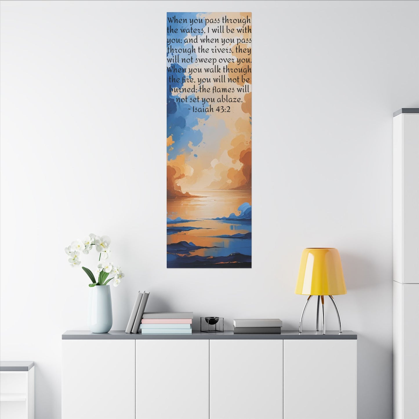 “Through the Fire & Water – Isaiah 43:2 Canvas”