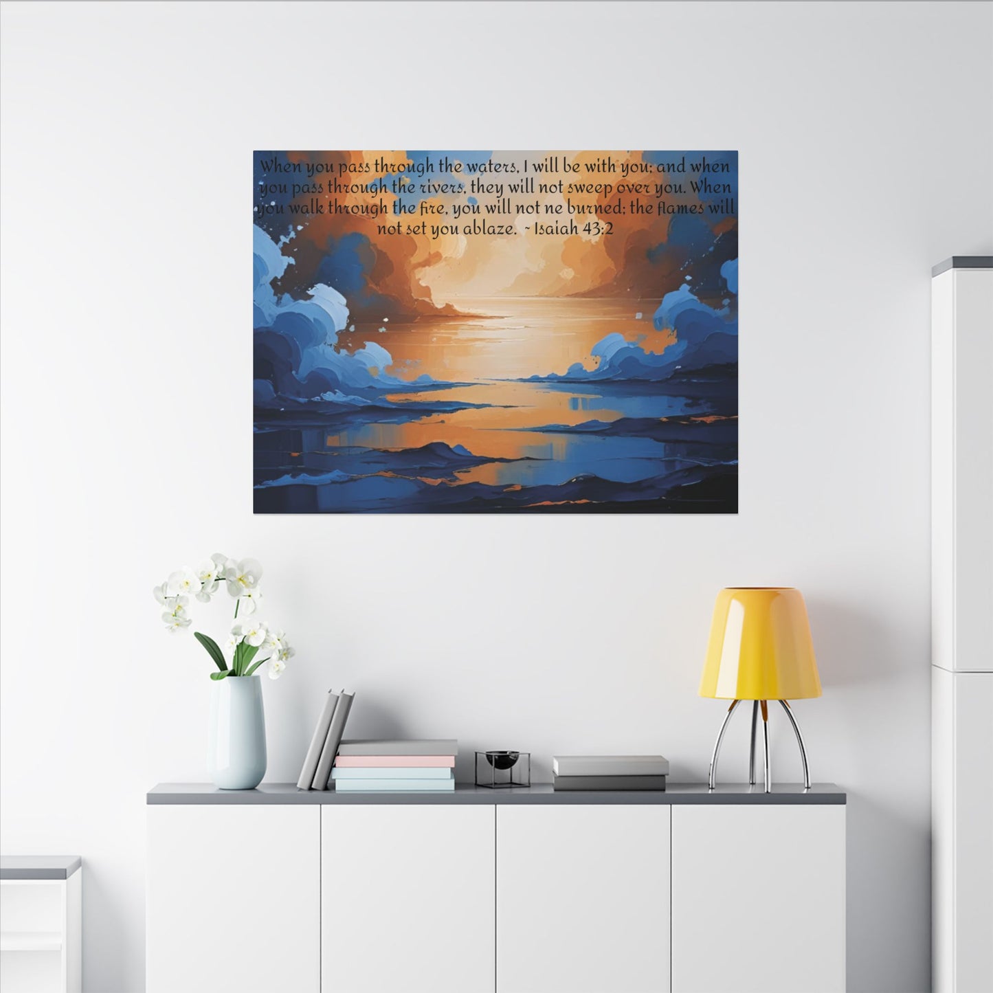 “Through the Fire & Water – Isaiah 43:2 Canvas”