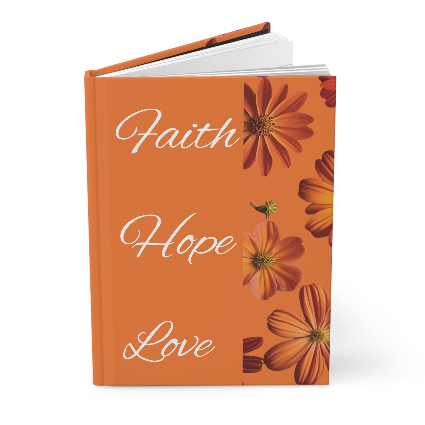 Faith Hope Love – Radiant Sunset Floral Hardcover Journal