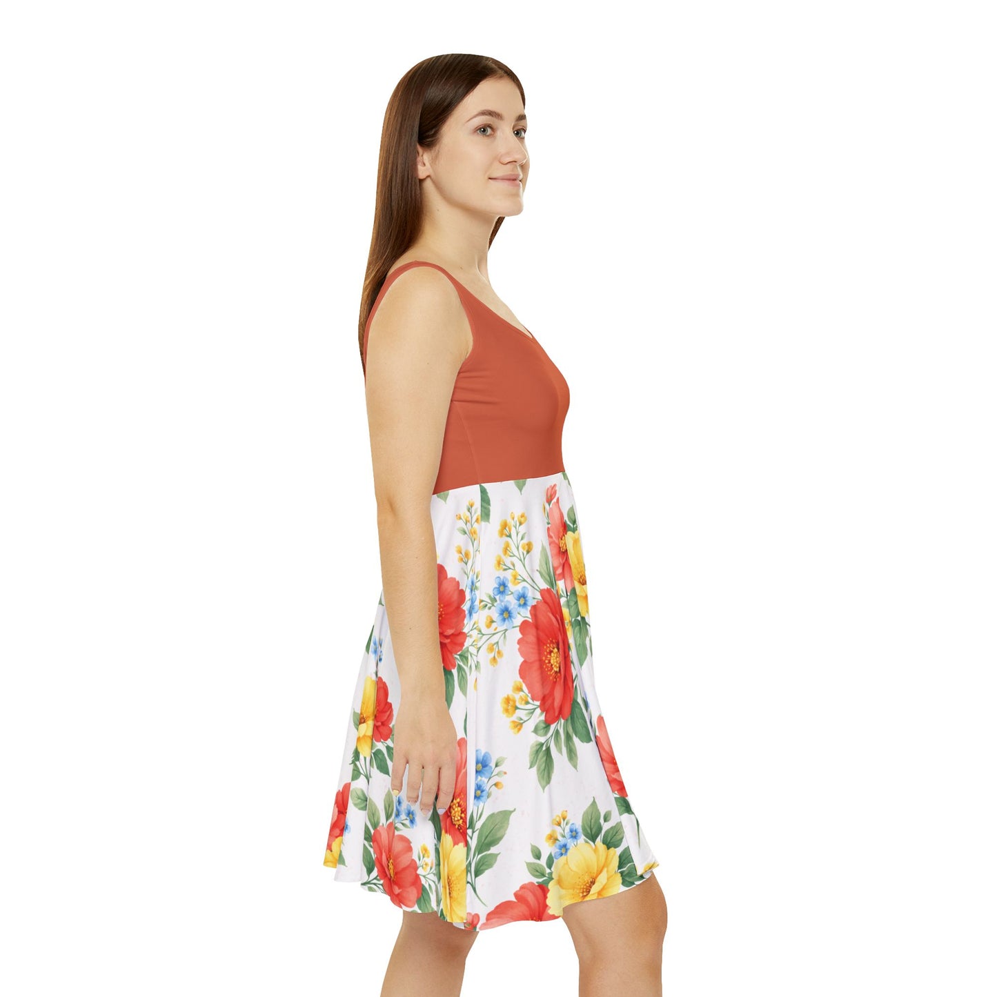 Petal Bloom Sleeveless Skater Dress