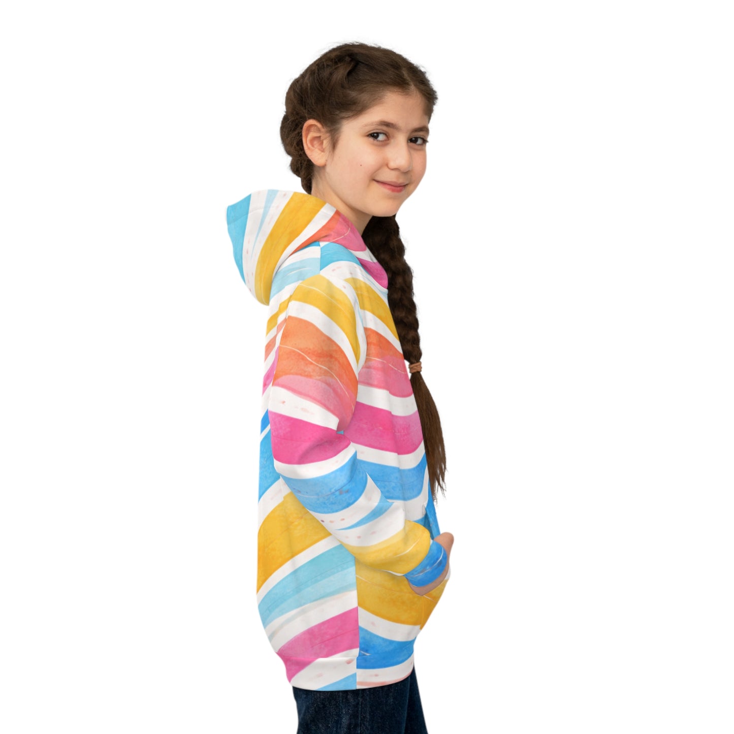 Sunburst Stripe Youth Hoodie (Unisex) | Golden Unfurling