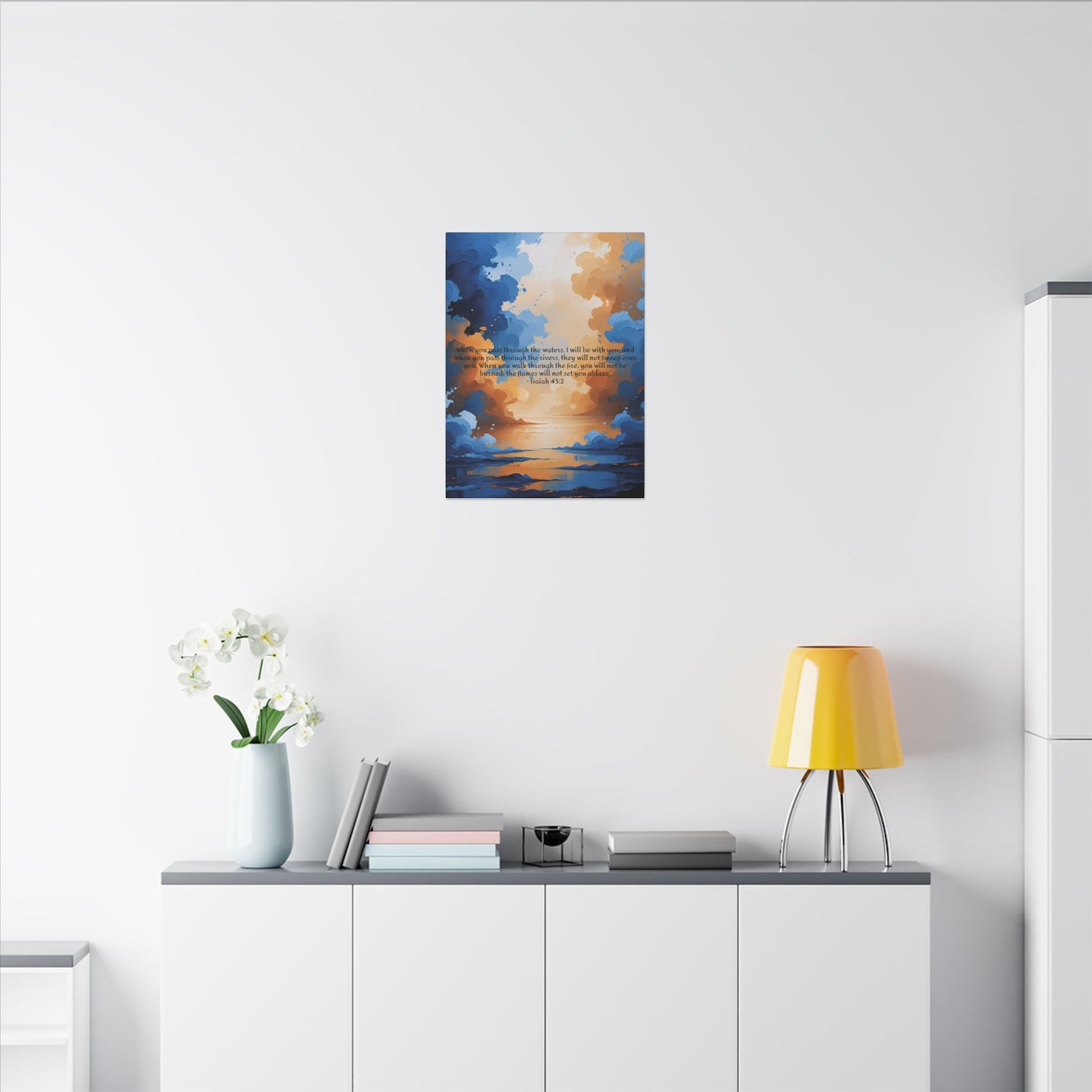 “Through the Fire & Water – Isaiah 43:2 Canvas”