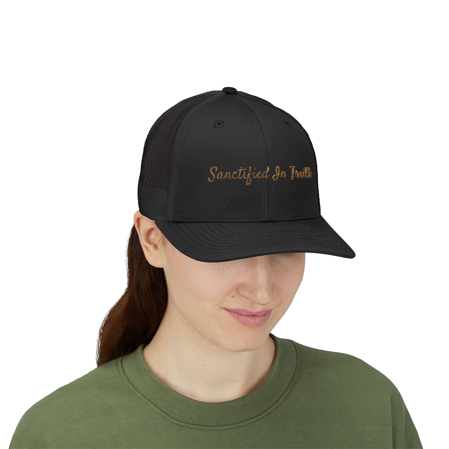 Sanctified In Truth Mesh Trucker Hat – Faith on the Go